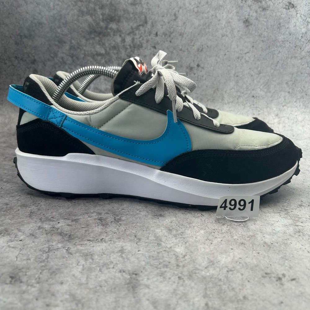 Nike Waffle Debut Mens 11 Grey Laser Blue Black DH9522-004 Running Sneakers